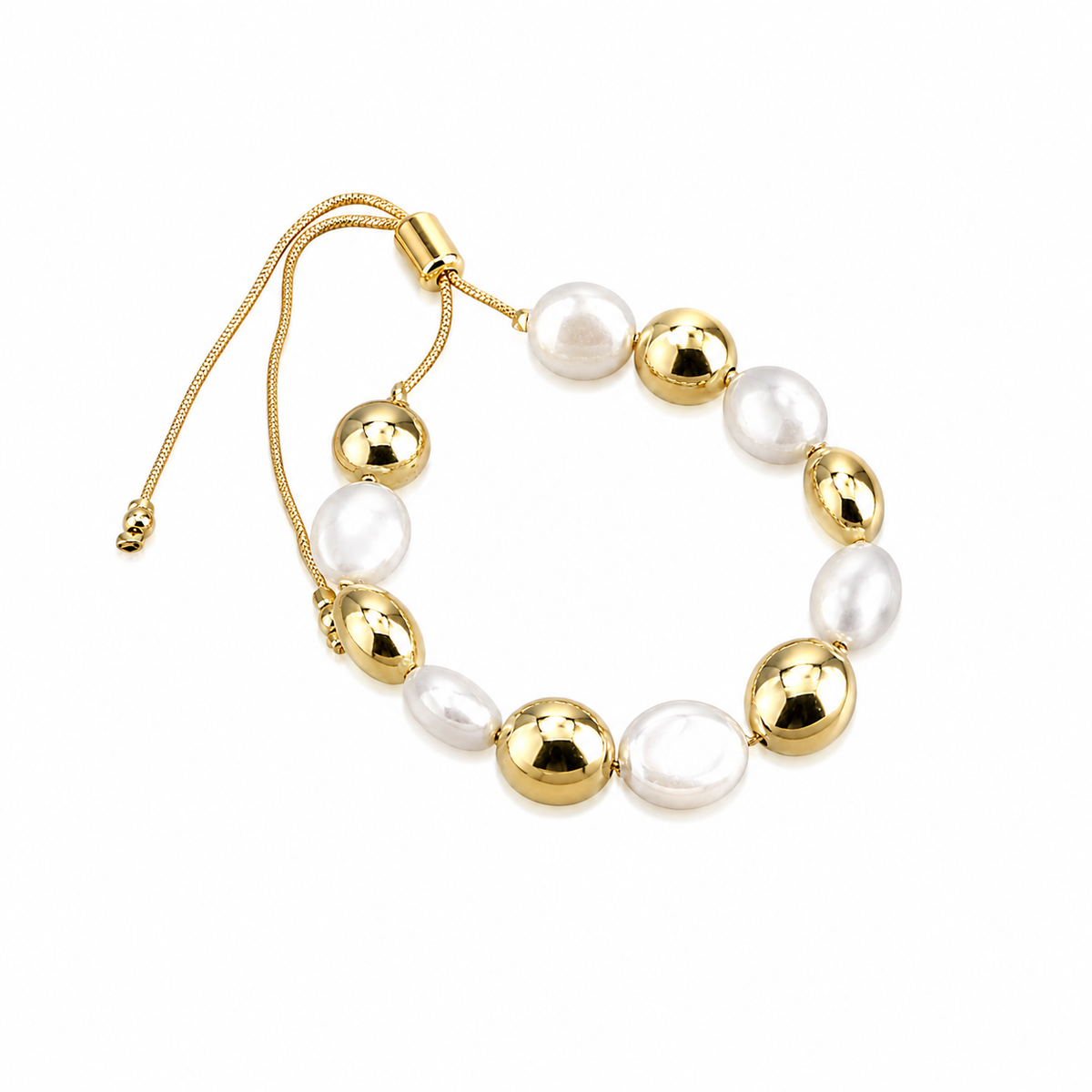Gold and white pearl bracelet