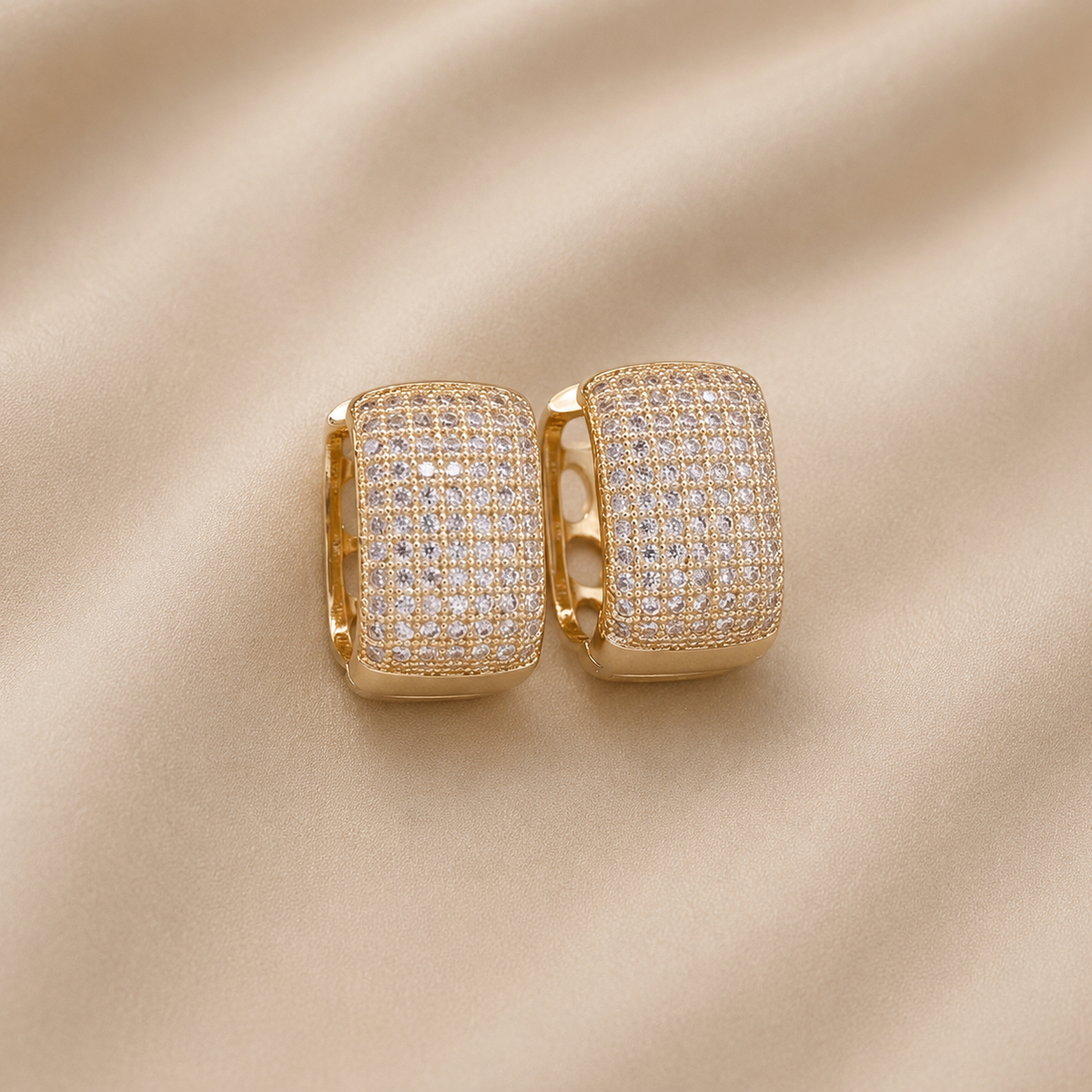 Square hoop studs