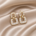 Pendant zirconia squared earrings