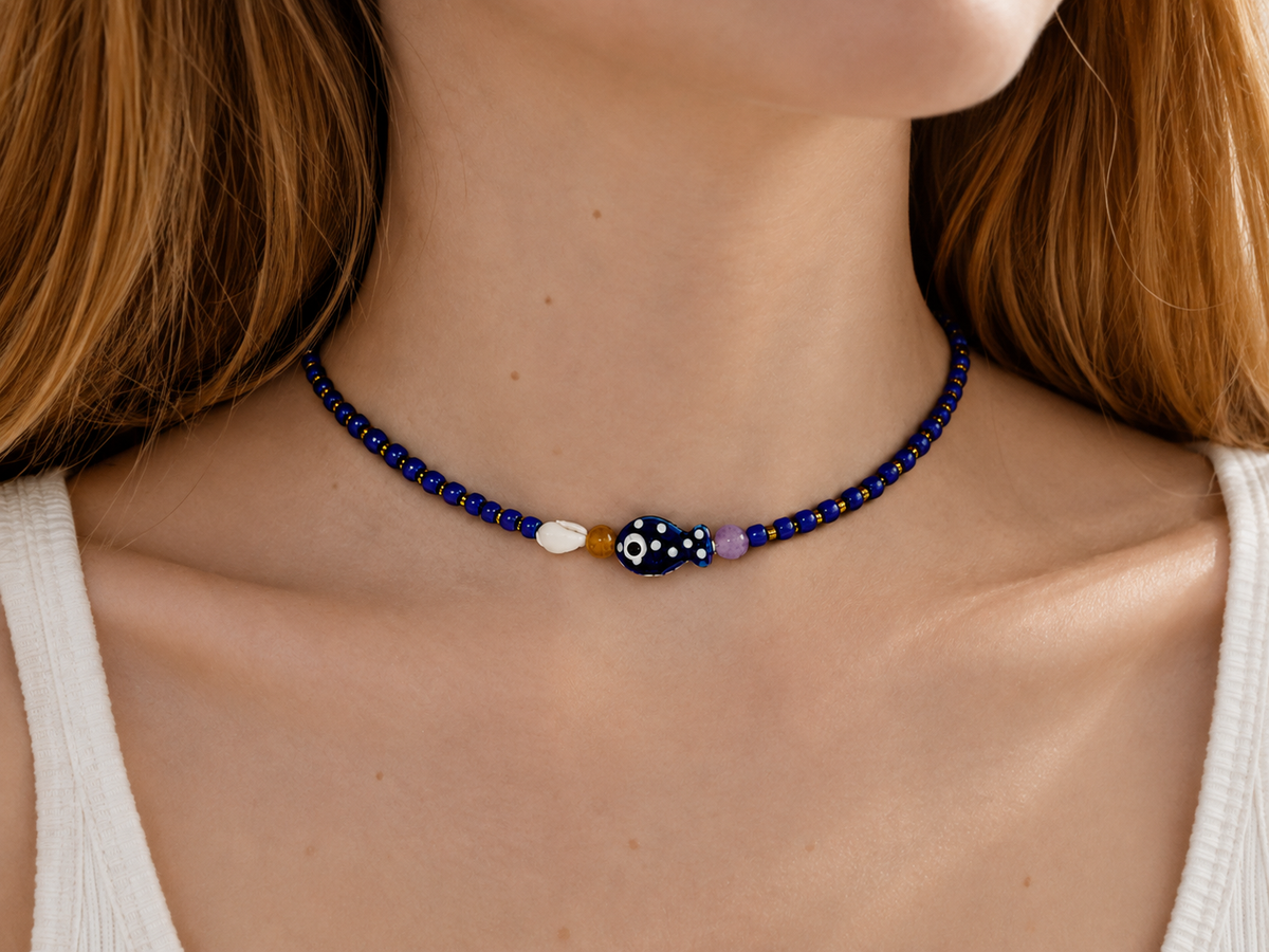 Choker pescadores de hombre azul
