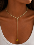 Collar infinito granito de mostaza verde