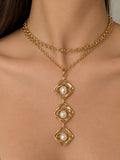 Collar Cadena Dorada Perla