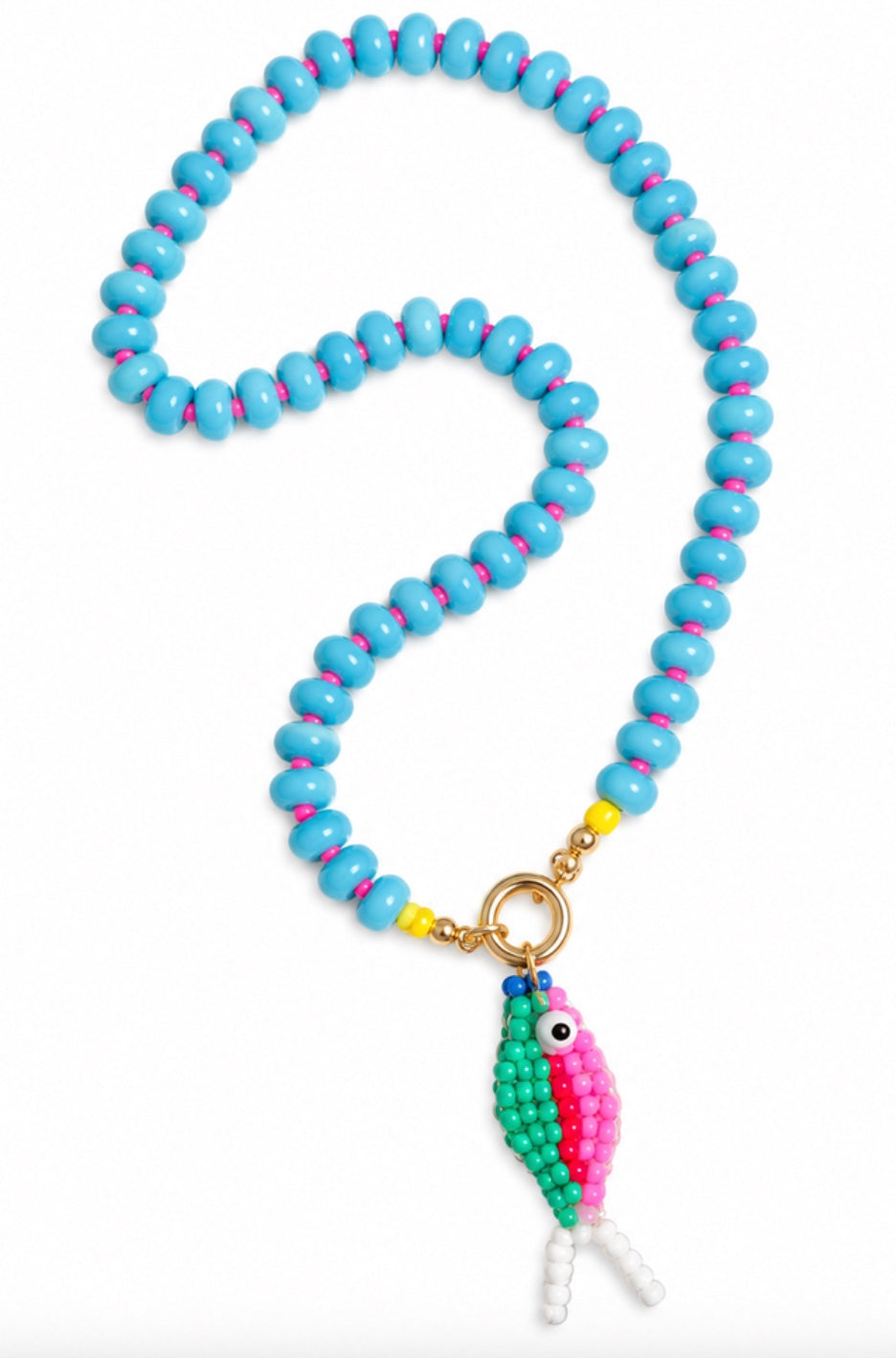 Fish Hand-Woven pendant necklace blue