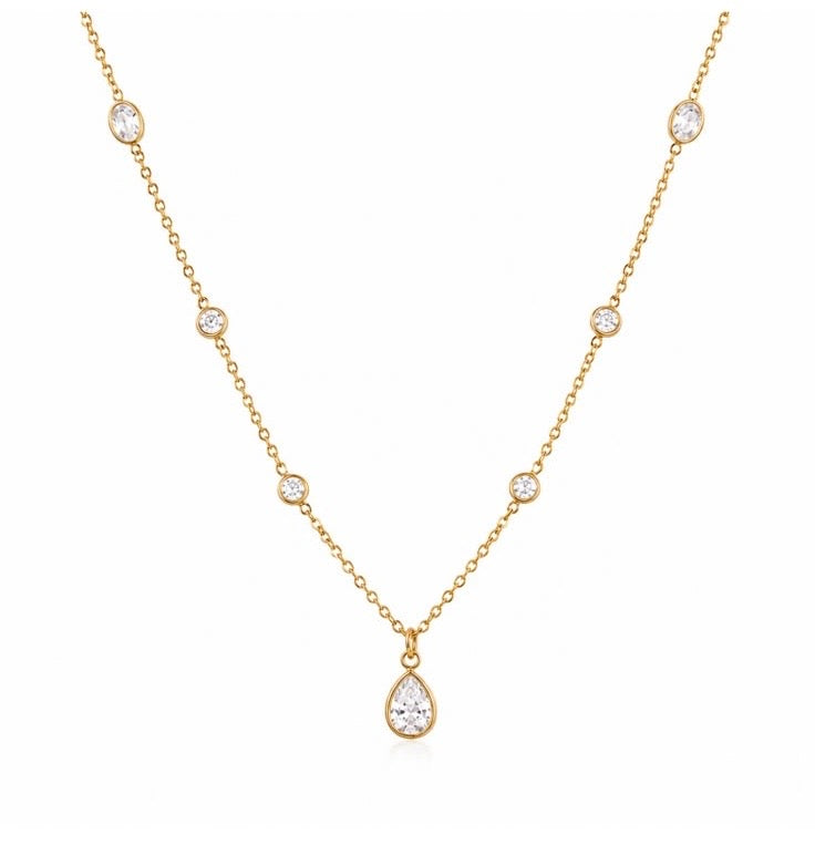 Gold Necklace With Zircons