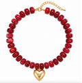 Resign beads heart pendant