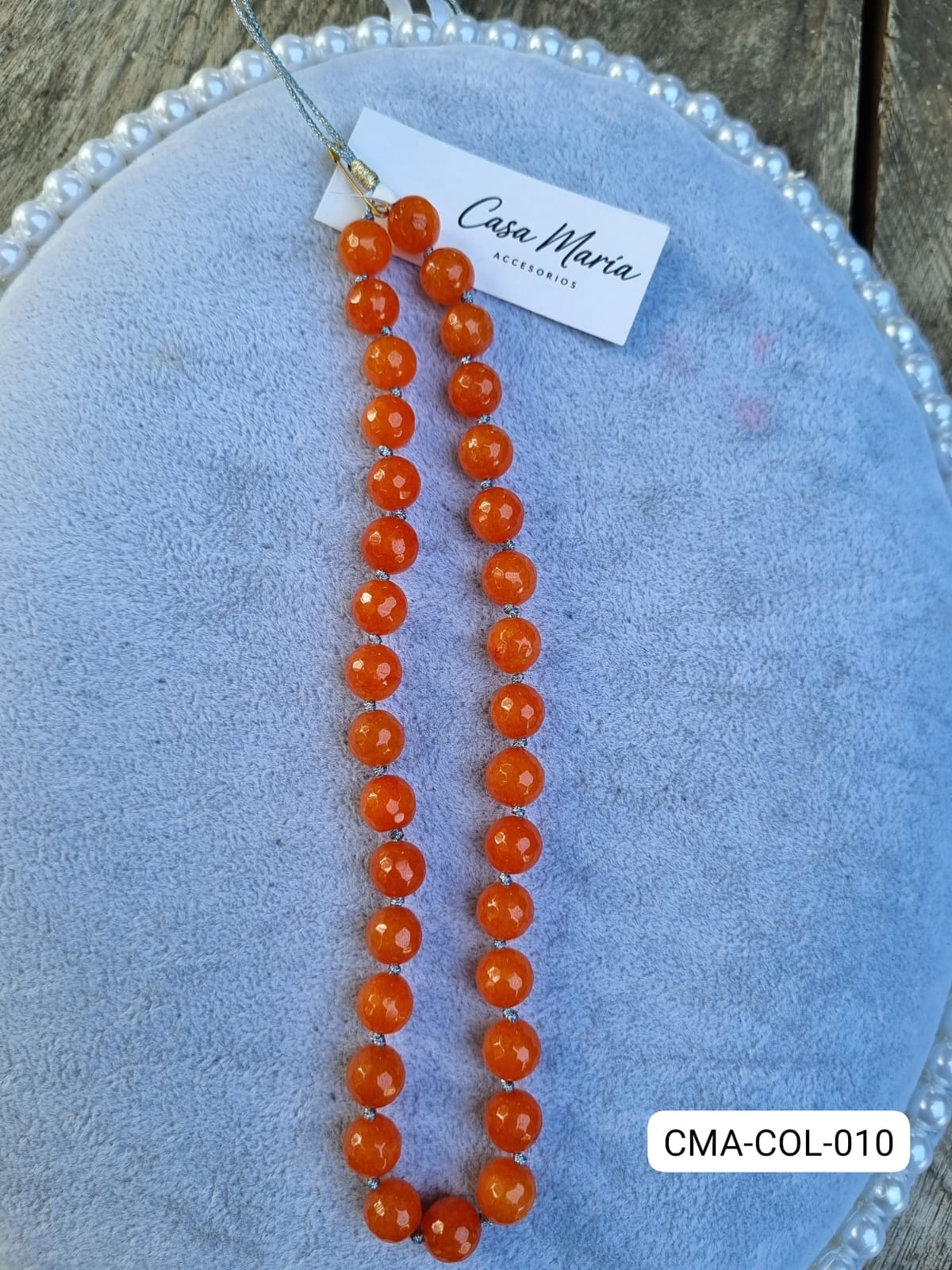 Collar Piedra Agata Naranja