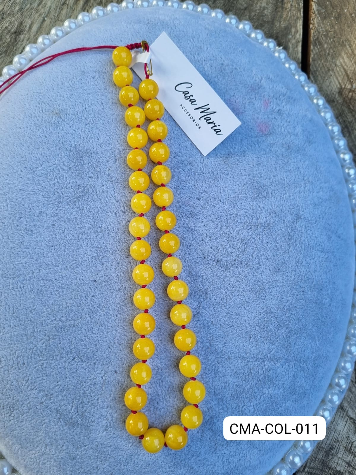 Collar Piedra Jade Amarillo