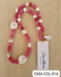 Collar Rosado y Perlas