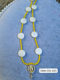 Collar Cristal Ocre y Perlas