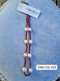 Collar Cristal Ocre y Perlas