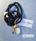 Collar largo de cristal negro