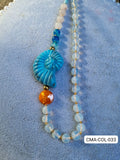 Collar piedras con caracola azul