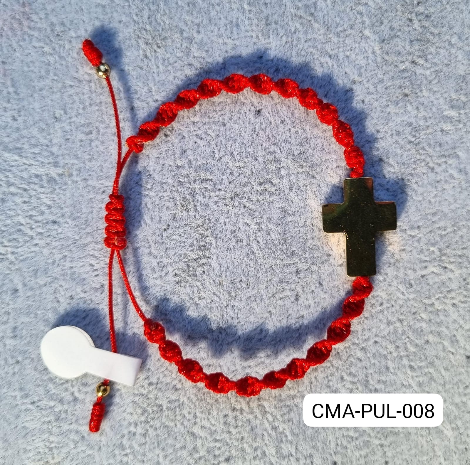 Pulsera cruz cordon rojo
