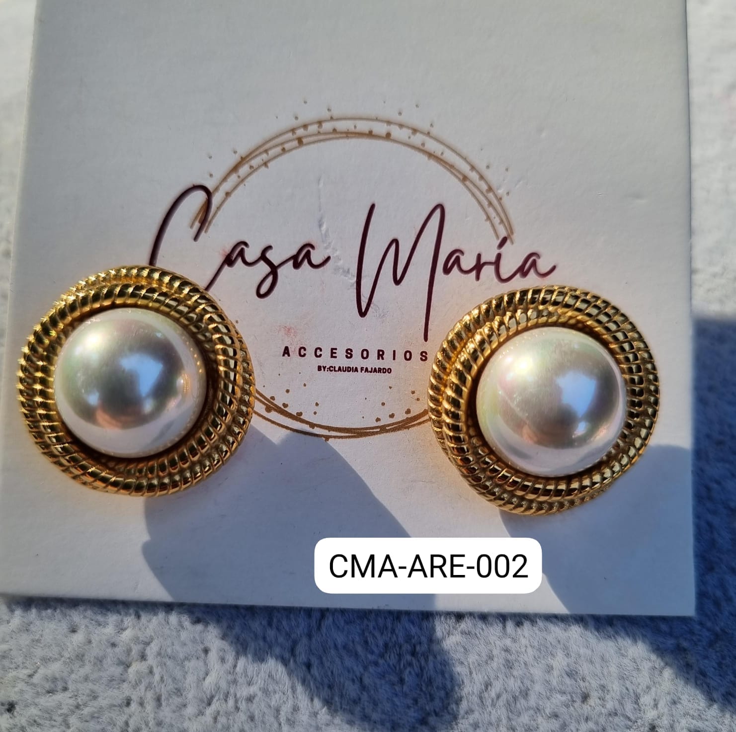 Arete perla redondo