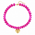 Colored beads necklace (rosado)