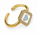 Anillo corazon azul