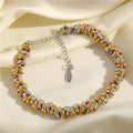 Pulsera tres tonos con diseño entrelazado