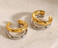 Earcuff mediano doble bicolor (unidad)