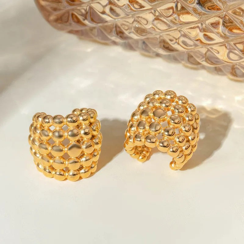 Earcuff mediano dorado asimétrico (unidad)