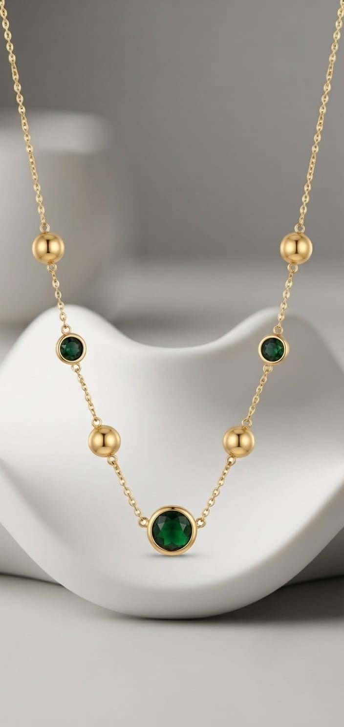 Cadena zirconias verdes