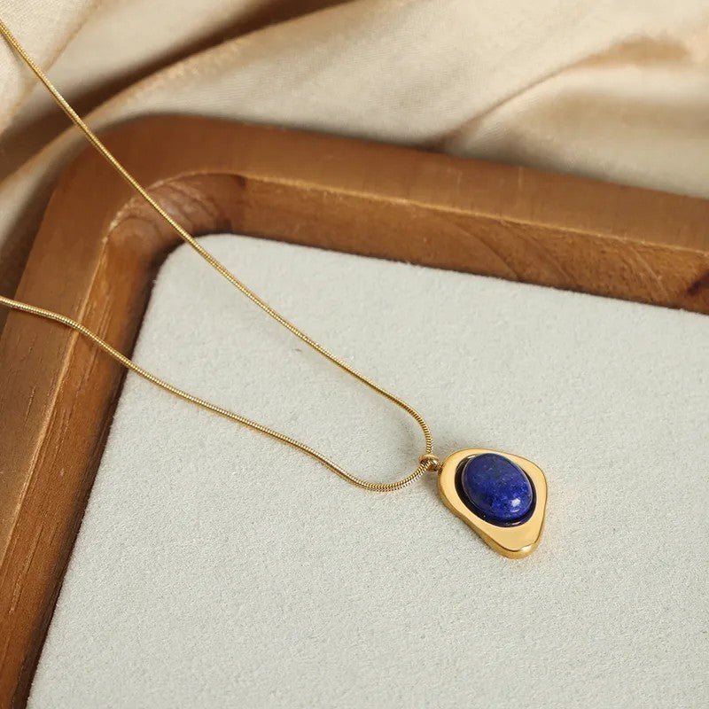 Cadena con ágata natural azul