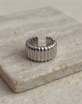 Anillo ajustable estilo simple plateado