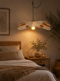 Lámpara Flor + base de madera. 8 pétalos en total