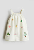 Linen blend summer girls' dress