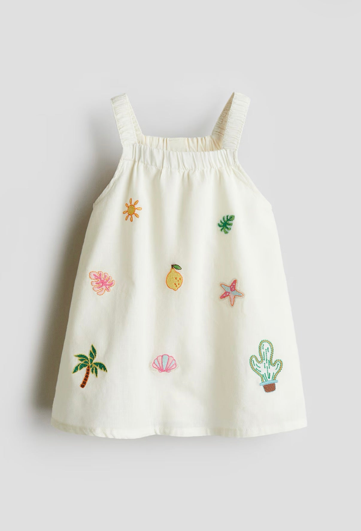 Linen blend summer girls' dress