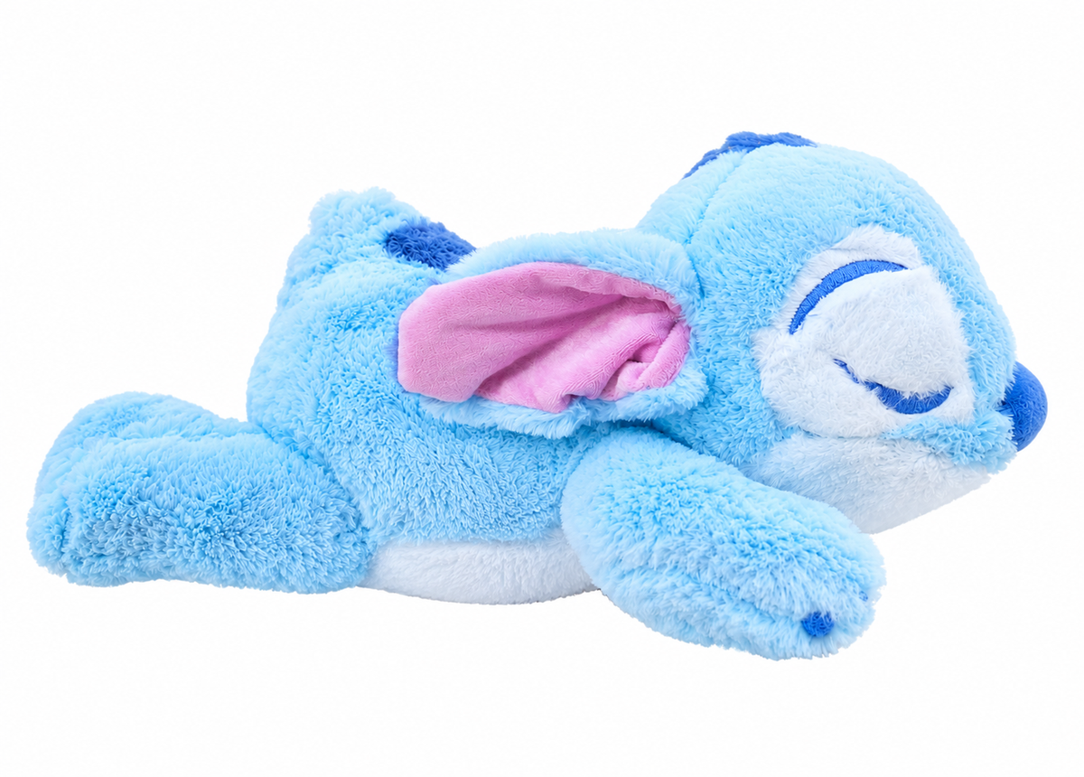Peluche stich dormido azul celeste