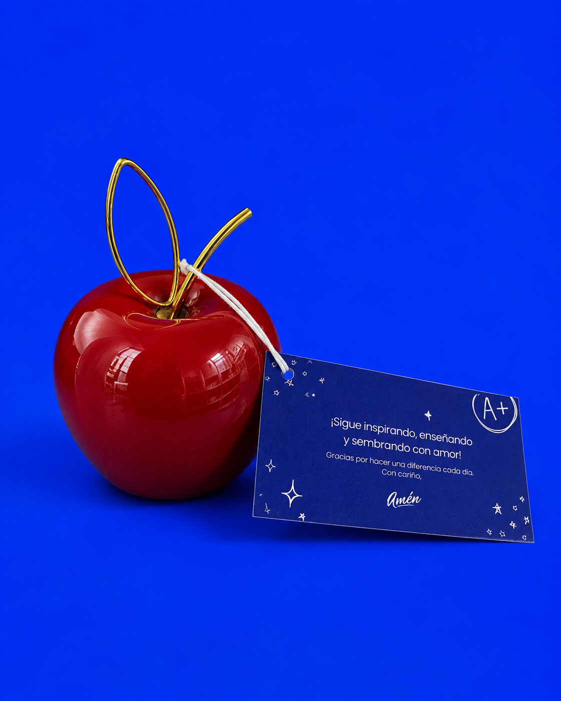 Manzana dia del maestro con mensaje