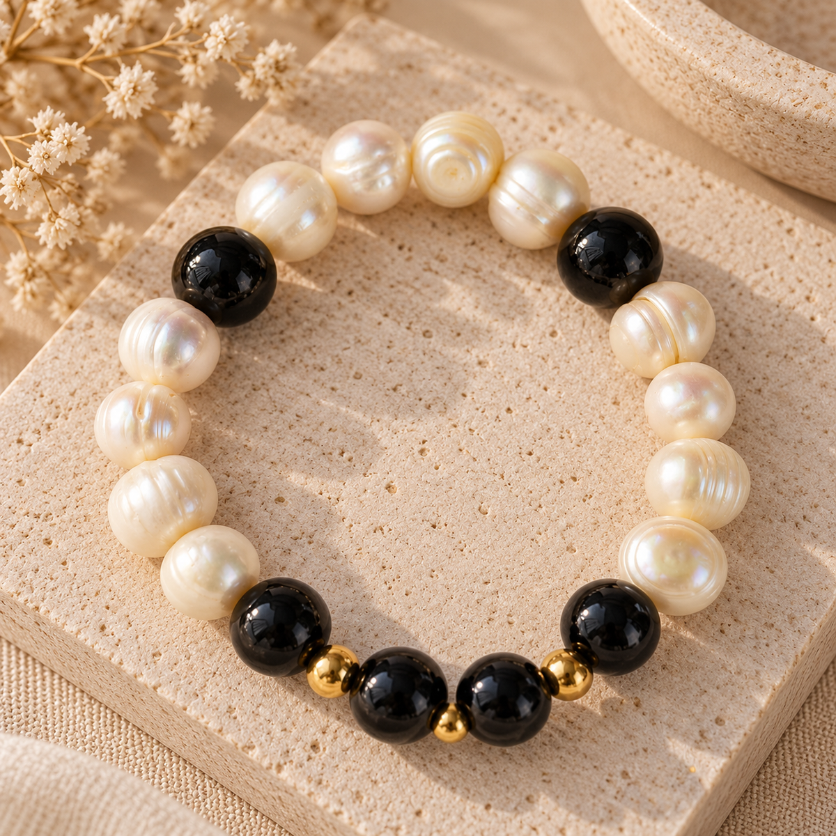 Pulsera pelas y onix