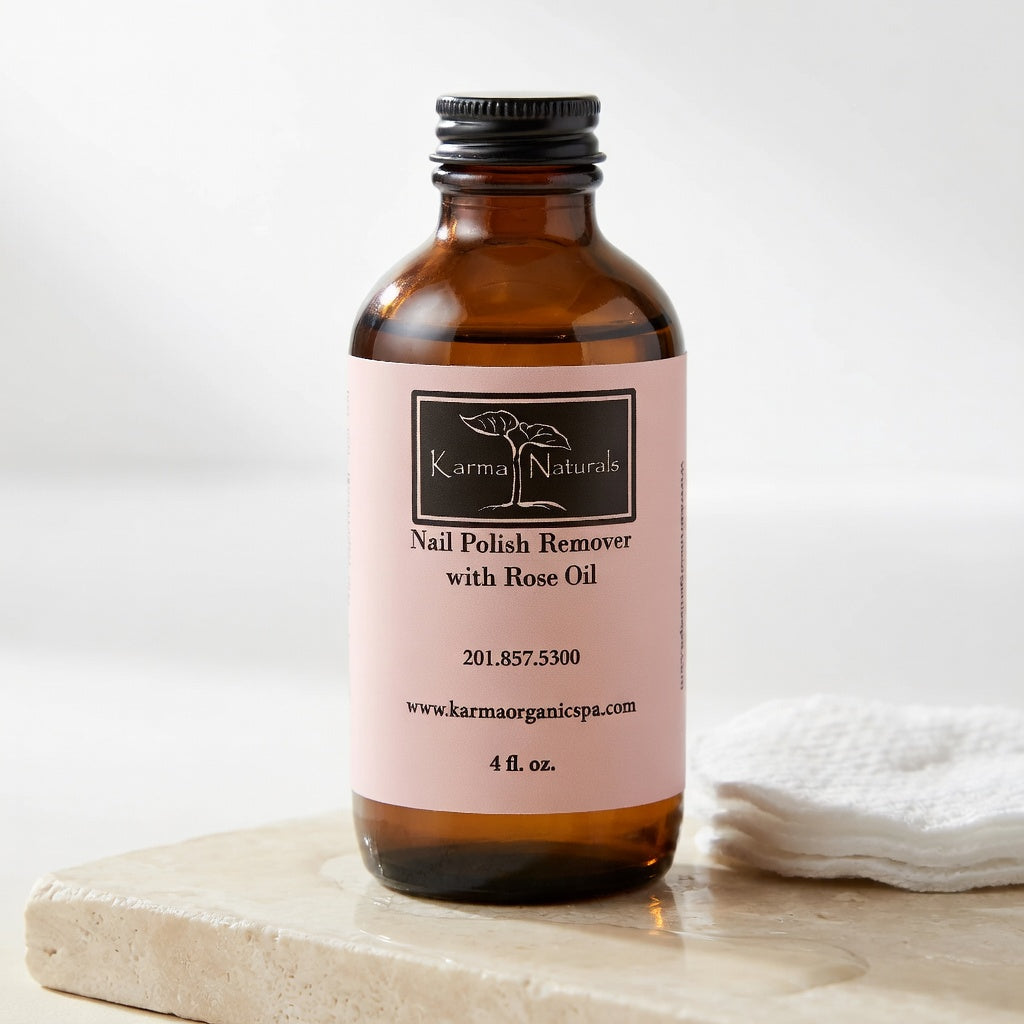 Karma Naturals – Quitaesmalte a Base de Soya – Fórmula No Tóxica, Sin Acetona y con Aceite de Rosas – 4 oz (en frasco)