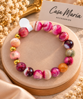 Pulsera agata fucsia