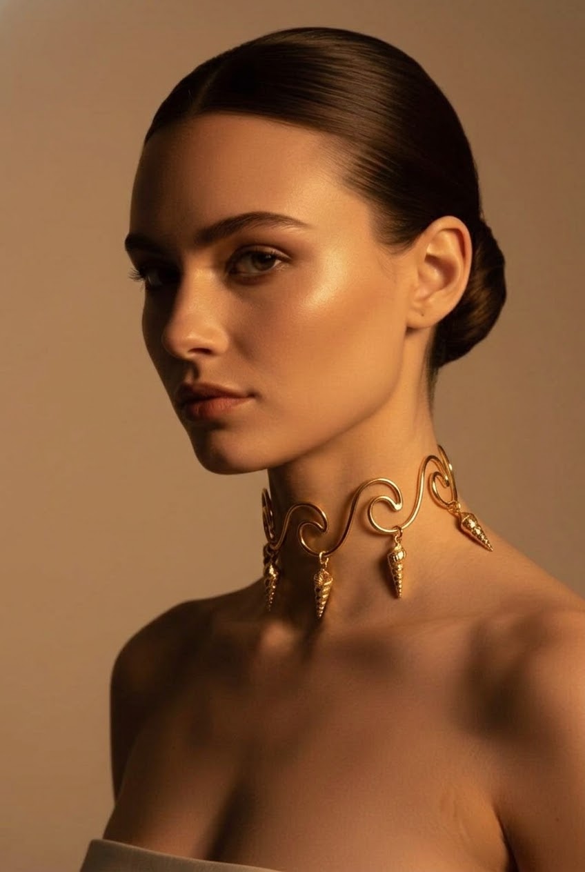 CHOKER DE OLAS CON CARACOLES