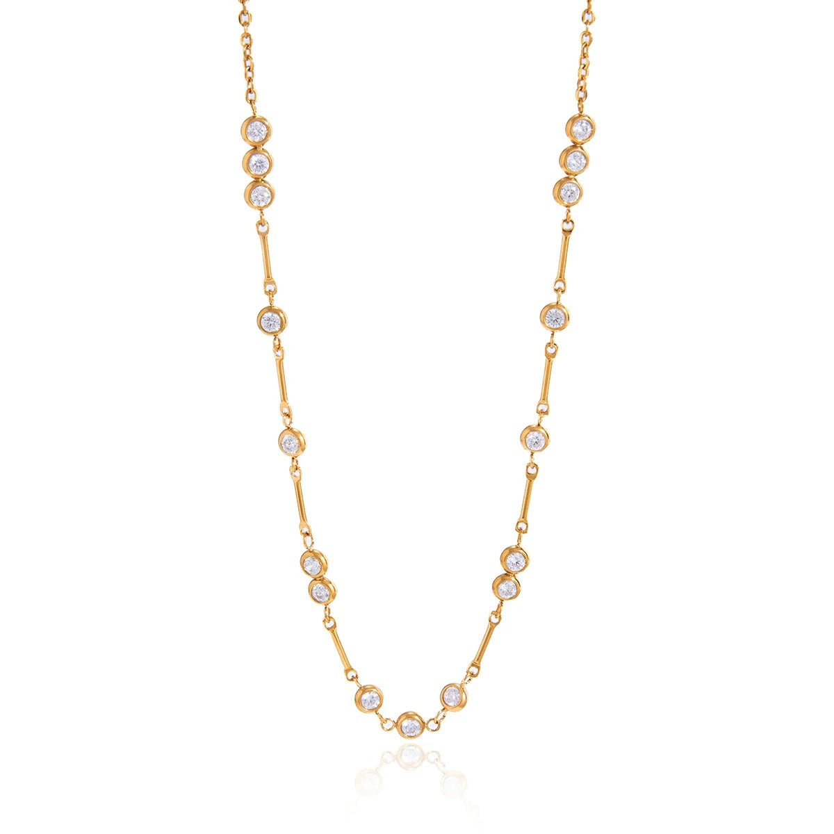 Delicate zirconias line necklace