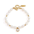 Pearl and zircon bracelet