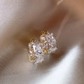 Shiny zircon squared hoops
