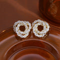 Round sparkly studs (plateado)