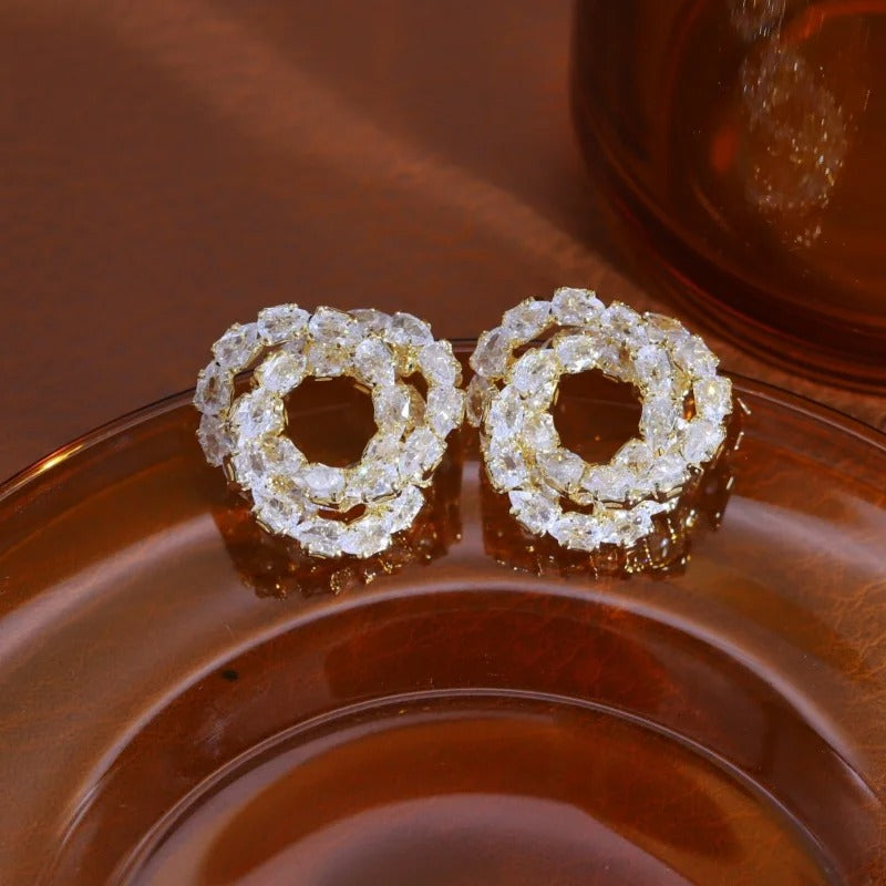 Round sparkly studs (plateado)