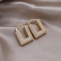 Elegant square zirconia hoops